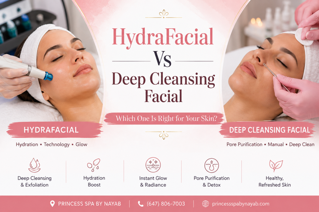 hydrafacial vs deep cleansing facail banner image
