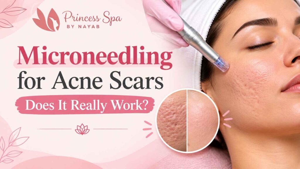 Microneedling for acne scars at Princess Spa by Nayab in Mississauga, Ontario